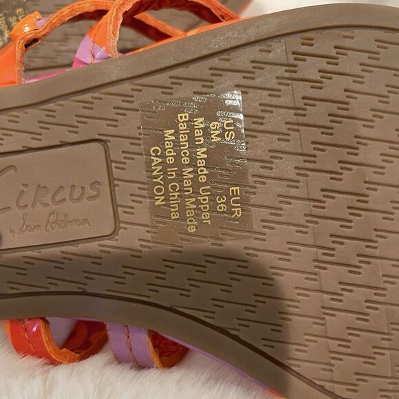 Women’s Shoes Thong Sandals Size 6 NEW Orange Tie Dye Circus NY By Sam Edelman - Picture 10 of 14